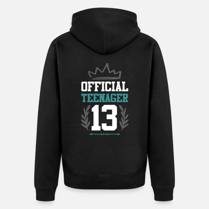 adolescent officiel 13 - Veste à capuche bio Premium Unisexe - noir