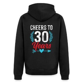 30 jahre birthday - Unisex Premium Bio Zip Hoodie - Schwarz - Hinten - Nico (187cm)