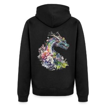 Dragon japonais - Veste à capuche bio Premium Unisexe - noir - Dos - Nico (187cm)