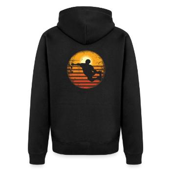Skateboard Skateboard Ramp Skateboarder Vintage - Unisex Premium Organic Zip Hoodie - black - Back - Nico (187cm)