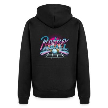 Pinball Pinball Machine Arcade Retro Slot Machine - Unisex Premium Organic Zip Hoodie - black - Back - Nico (187cm)