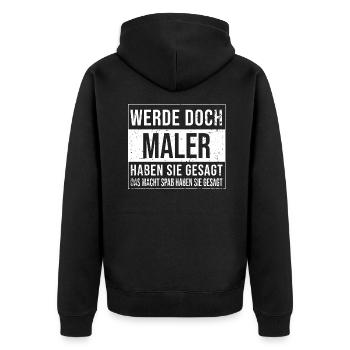 Lackierer-Anstreicher Geburtstag lustiges Maler - Unisex Premium Bio Zip Hoodie - Schwarz - Hinten - Nico (187cm)