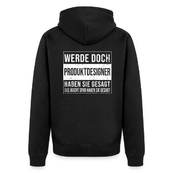 Technischer Geburtstag lustiges Produktdesigner - Unisex Premium Bio Zip Hoodie - Schwarz - Hinten - Nico (187cm)