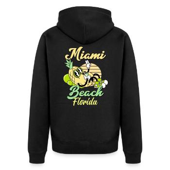 Miami Beach Ananas de Floride - Veste à capuche bio Premium Unisexe - noir - Dos - Nico (187cm)