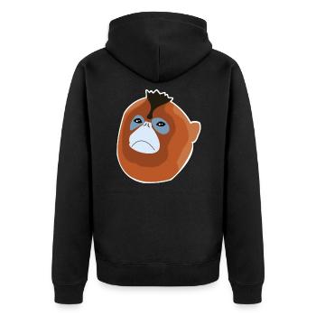 Stump-nosed monkey monkey monkey species - Unisex Premium Organic Zip Hoodie - black - Back - Nico (187cm)