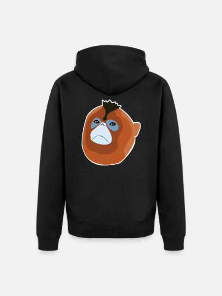 Stump-nosed monkey monkey monkey species - Unisex Premium Organic Zip Hoodie - black