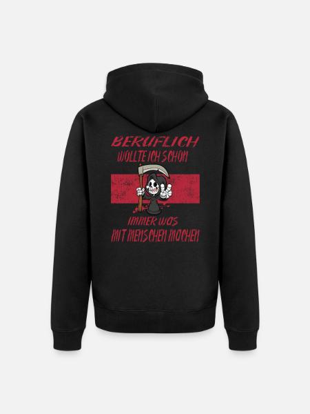 Beruflich Sensenmann - Unisex Premium Bio Zip Hoodie - Schwarz