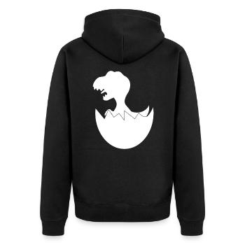 Baby dinosaur hatches from the egg - Unisex Premium Organic Zip Hoodie - black - Back - Nico (187cm)