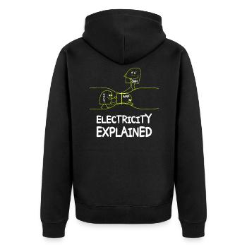 Electricity explains electronics technician Electrician - Unisex Premium Organic Zip Hoodie - black - Back - Nico (187cm)