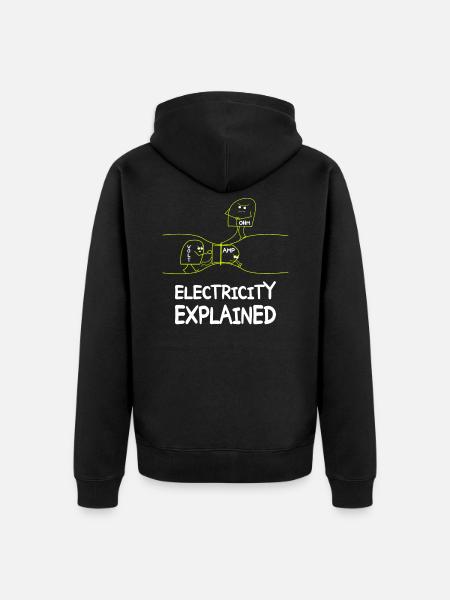Electricity explains electronics technician Electrician - Unisex Premium Organic Zip Hoodie - black