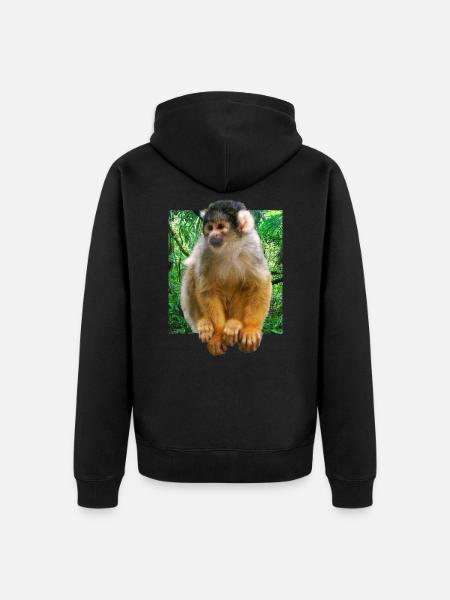 Squirrel monkey squirrel monkey - Unisex Premium Organic Zip Hoodie - black