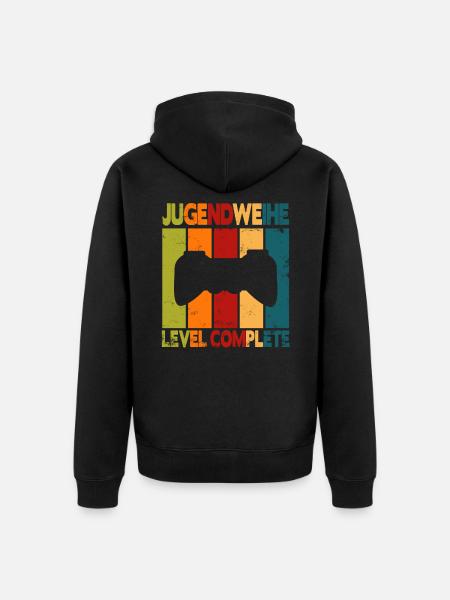 Jugendweihe Level Complete - Unisex Premium Bio Zip Hoodie - Schwarz