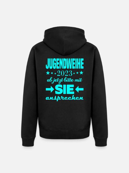 Jugendweihe 2023 - Unisex Premium Bio Zip Hoodie - Schwarz