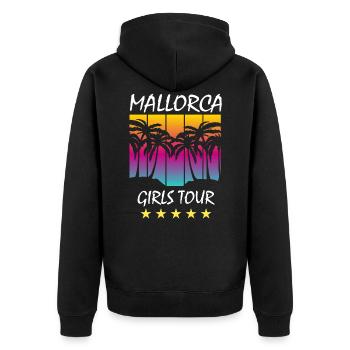 Mallorca Girls Tour - Unisex Premium Bio Zip Hoodie - Schwarz - Hinten - Nico (187cm)