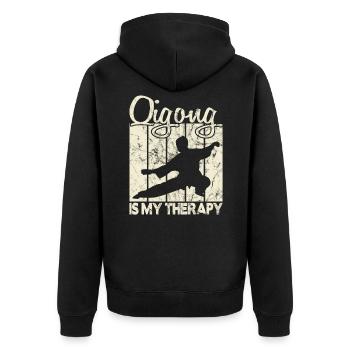 Le Qigong est ma thérapie - Veste à capuche bio Premium Unisexe - noir - Dos - Nico (187cm)