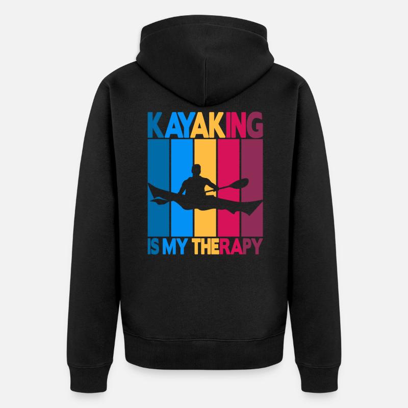 Le kayak est ma thérapie - Veste à capuche bio Premium Unisexe - noir
