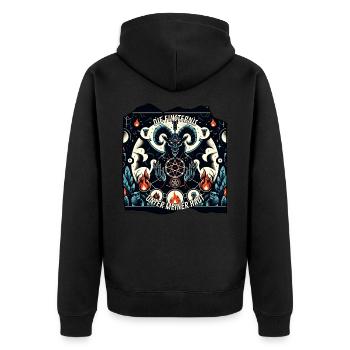 Demon - Die Finsternis unter meiner Haut - Unisex Premium Bio Zip Hoodie - Schwarz - Hinten - Nico (187cm)
