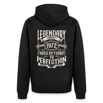 1972 Vintage Vintage 50 ans cadeau d’anniversaire - Veste à capuche bio Premium Unisexe - noir - Dos - Nico (187cm)