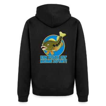 Fisch Vegan - Unisex Premium Bio Zip Hoodie - Schwarz - Hinten - Nico (187cm)