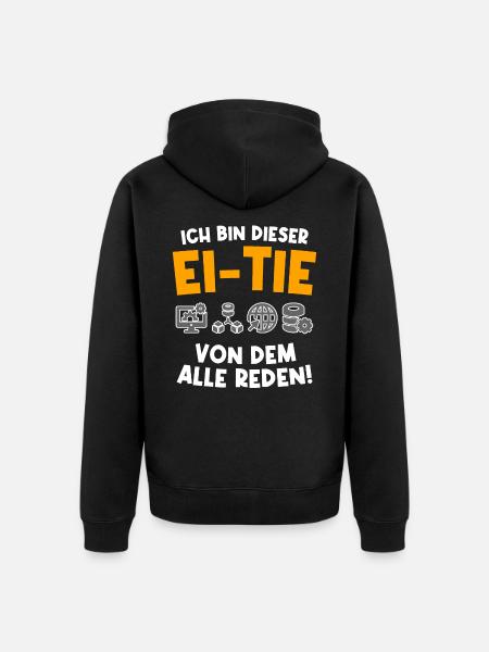 IT Abteilung Techniker Ei-Tie Computer Netzwerk - Unisex Premium Bio Zip Hoodie - Schwarz