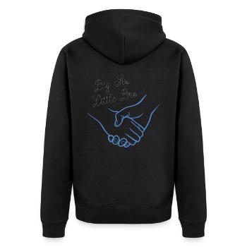 Sibling Love - Sister and Brother - Unisex Premium Organic Zip Hoodie - black - Back - Nico (187cm)