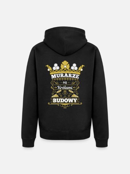 murarze se krolami budowy - Unisex Premium Organic Zip Hoodie - black