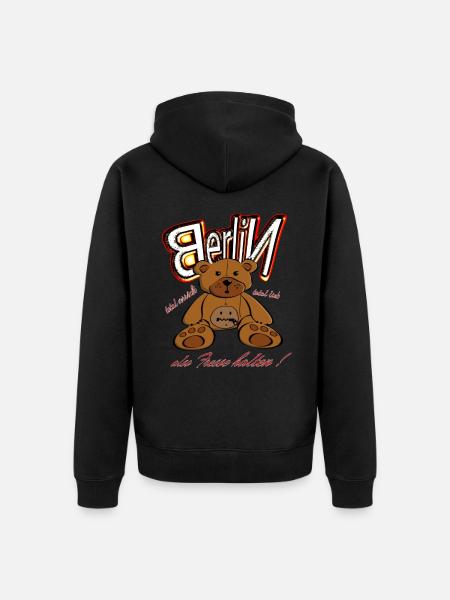 Berliner Schnauze - Unisex Premium Bio Zip Hoodie - Schwarz