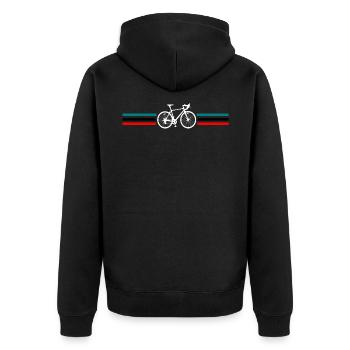 Bicyclette Road Bike Retro Design Stripes - Veste à capuche bio Premium Unisexe - noir - Dos - Nico (187cm)