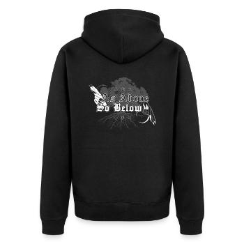 As at the top so at the bottom, Solve et Coagula, Tree - Unisex Premium Organic Zip Hoodie - black - Back - Nico (187cm)