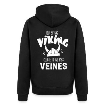 viking origine Danenark Suède norvége - Veste à capuche bio Premium Unisexe - noir - Dos - Nico (187cm)