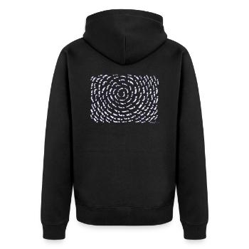 UNWIND ; SEMICOLON be strong, life is beautiful! - Unisex Premium Organic Zip Hoodie - black - Back - Nico (187cm)