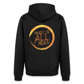 Musique E 118 - Veste à capuche bio Premium Unisexe - noir - Dos - Nico (187cm)