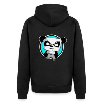 funny gaming panda PEW PEW gamer gambler - Unisex Premium Organic Zip Hoodie - black - Back - Nico (187cm)