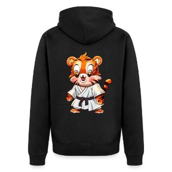 Judo Tigre - Veste à capuche bio Premium Unisexe - noir - Dos - Nico (187cm)
