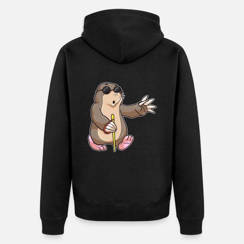 Mole Blind Drôle - Veste à capuche bio Premium Unisexe - noir