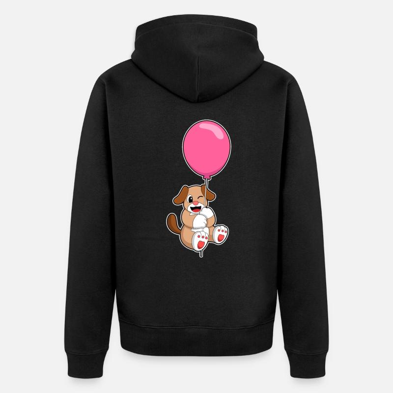 Chien avec ballon - Veste à capuche bio Premium Unisexe - noir
