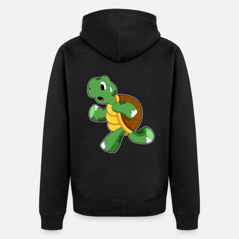 La tortue en jogging - Veste à capuche bio Premium Unisexe - noir