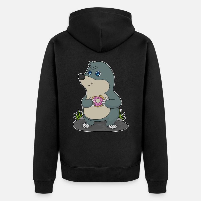 Taupe avec beignet - Veste à capuche bio Premium Unisexe - noir