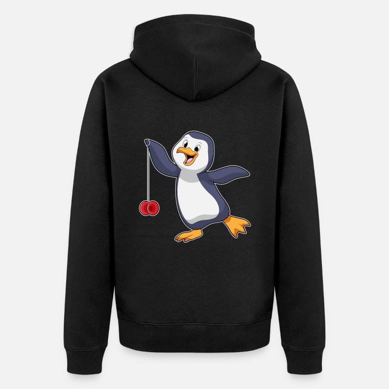 Pingouin avec Jojo - Veste à capuche bio Premium Unisexe - noir