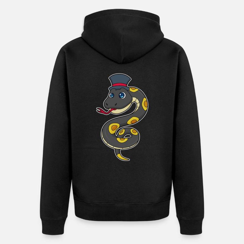 Serpent avec chapeau - Veste à capuche bio Premium Unisexe - noir