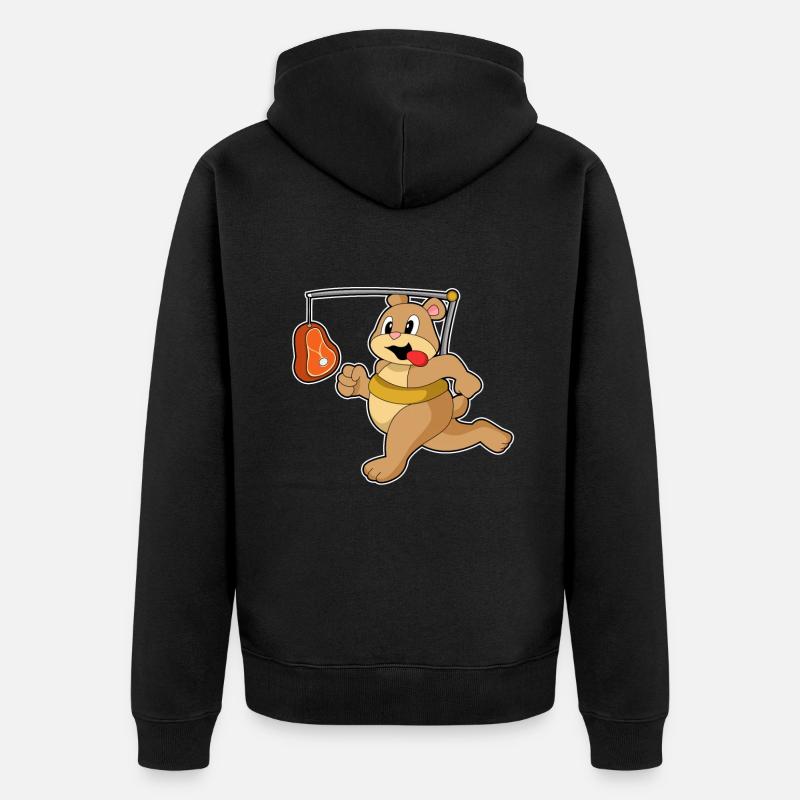 Bär als Jogger - Unisex Premium Bio Zip Hoodie - Schwarz