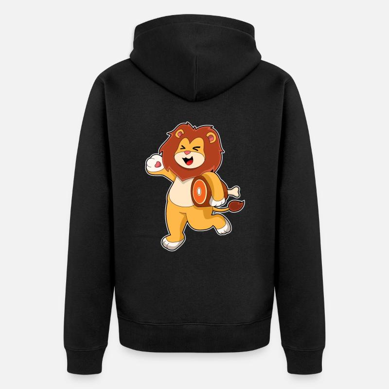 Lion à la viande - Veste à capuche bio Premium Unisexe - noir