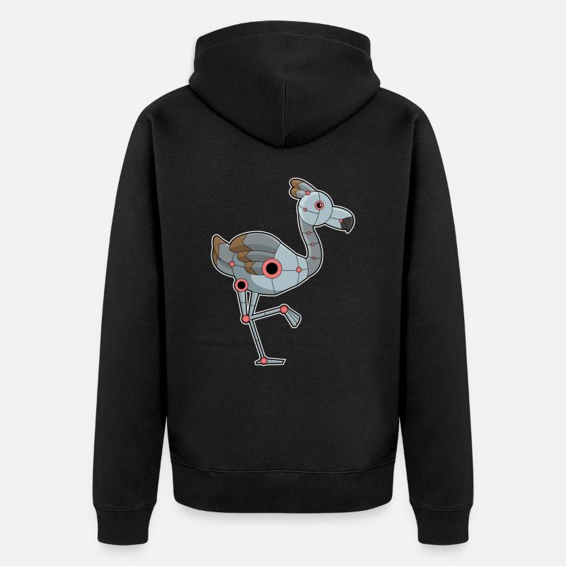 Flamingo comme robot - Veste à capuche bio Premium Unisexe - noir