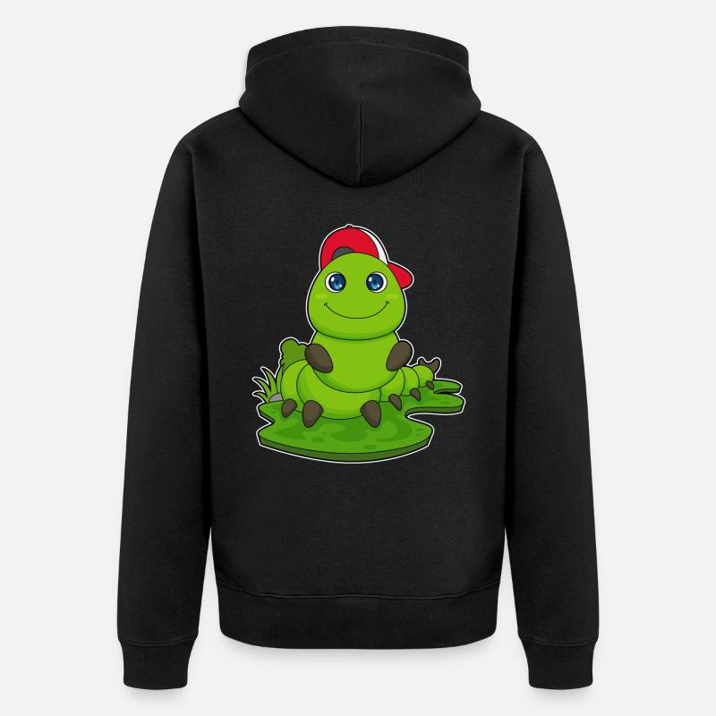 Chenille avec capuchon - Veste à capuche bio Premium Unisexe - noir