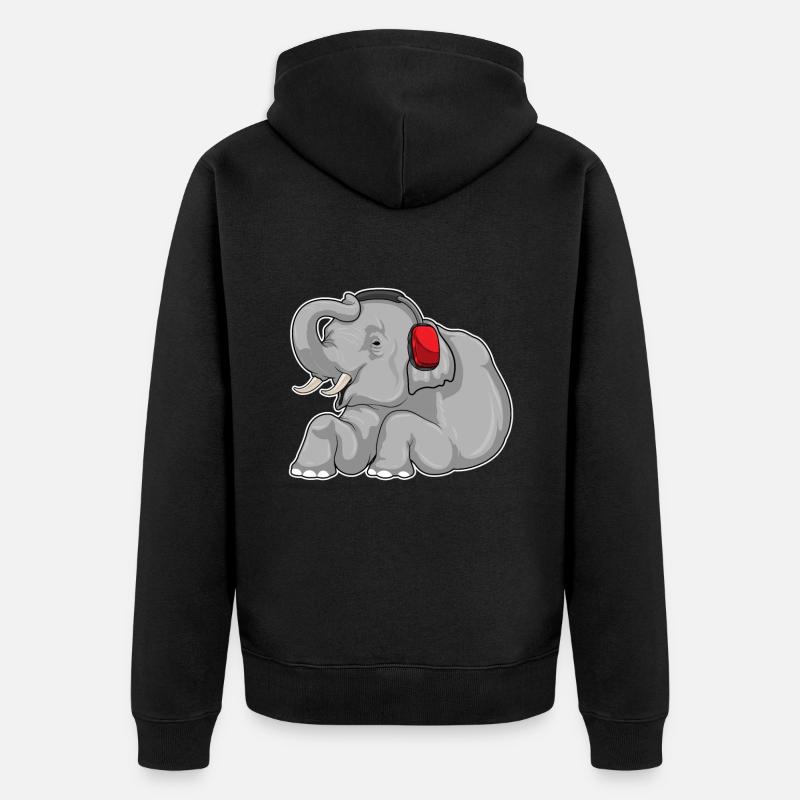 Casque Elephant Music - Veste à capuche bio Premium Unisexe - noir