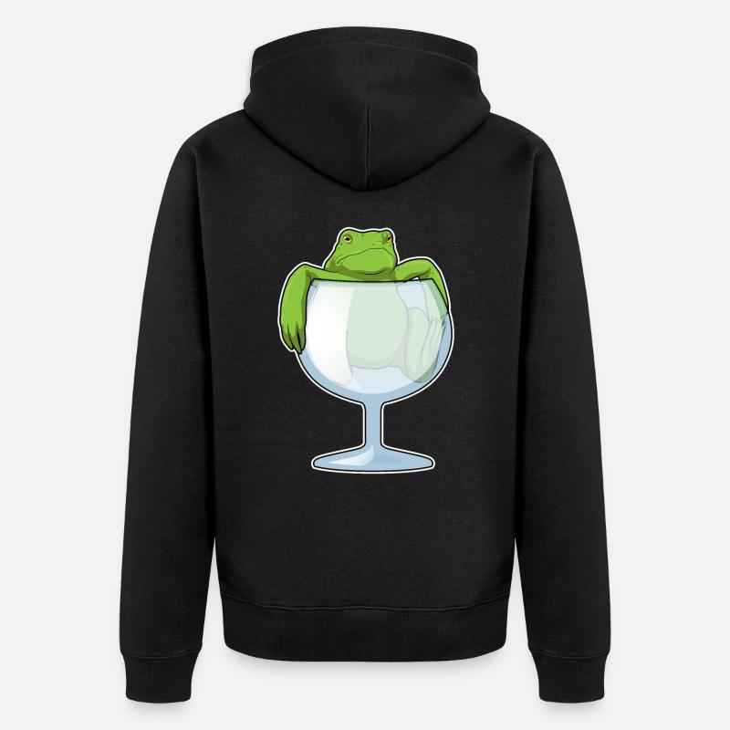 Verre de grenouille - Veste à capuche bio Premium Unisexe - noir