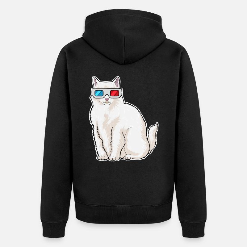 Lunettes pour chat - Veste à capuche bio Premium Unisexe - noir