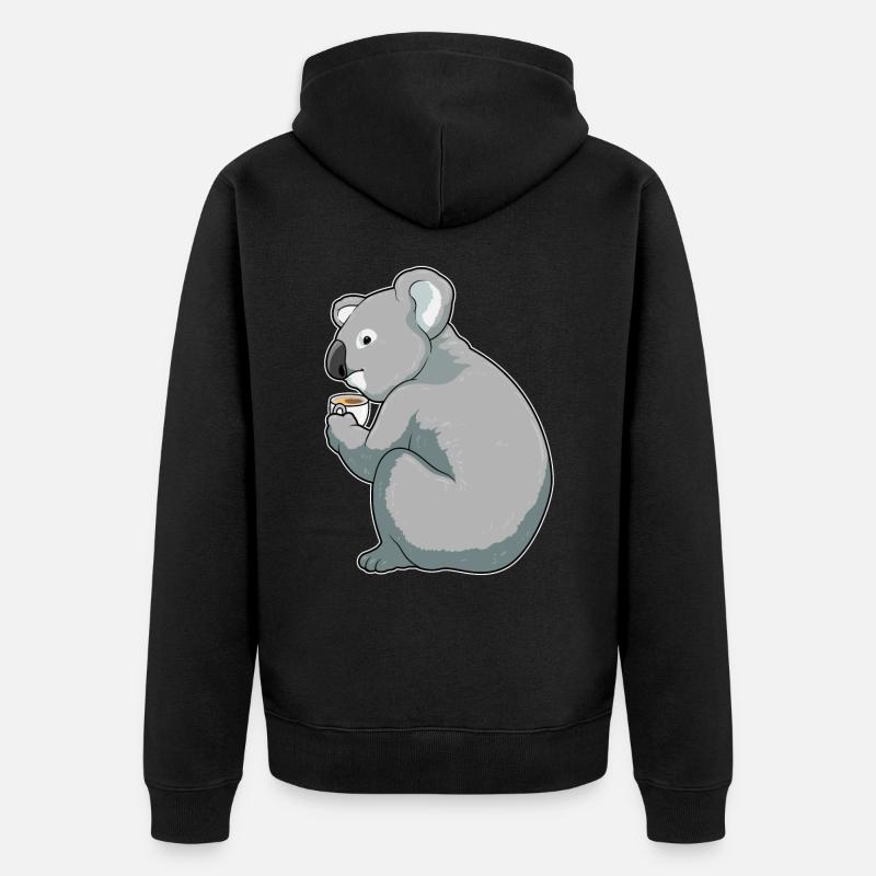 Tasse à café Koala - Veste à capuche bio Premium Unisexe - noir