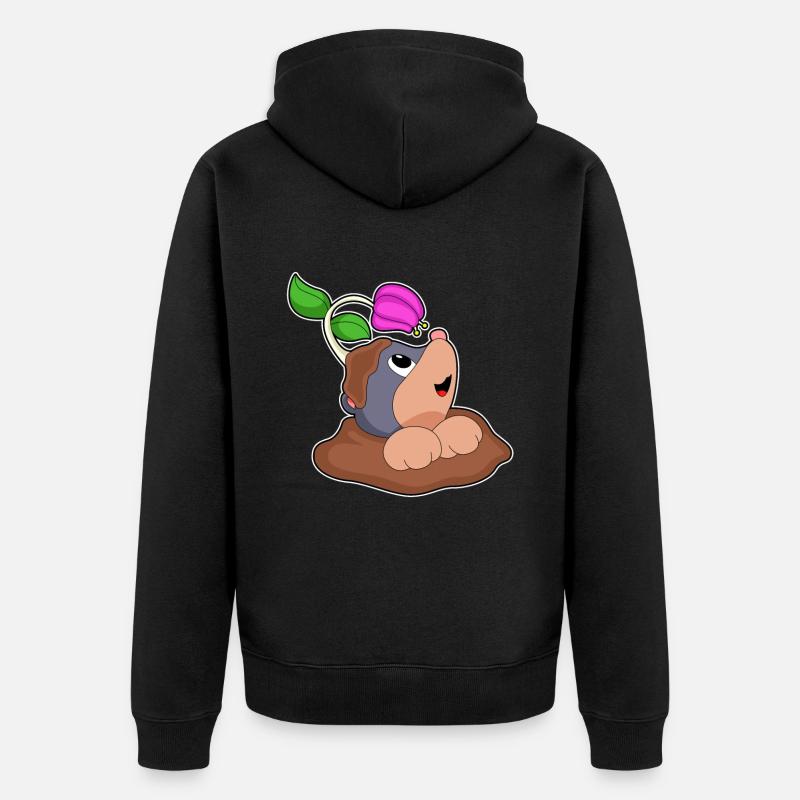 Fleur de Terre Taupe - Veste à capuche bio Premium Unisexe - noir