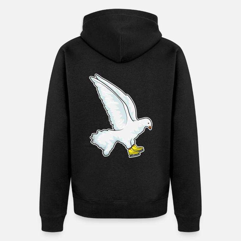 Pigeon patinage sur glace - Veste à capuche bio Premium Unisexe - noir